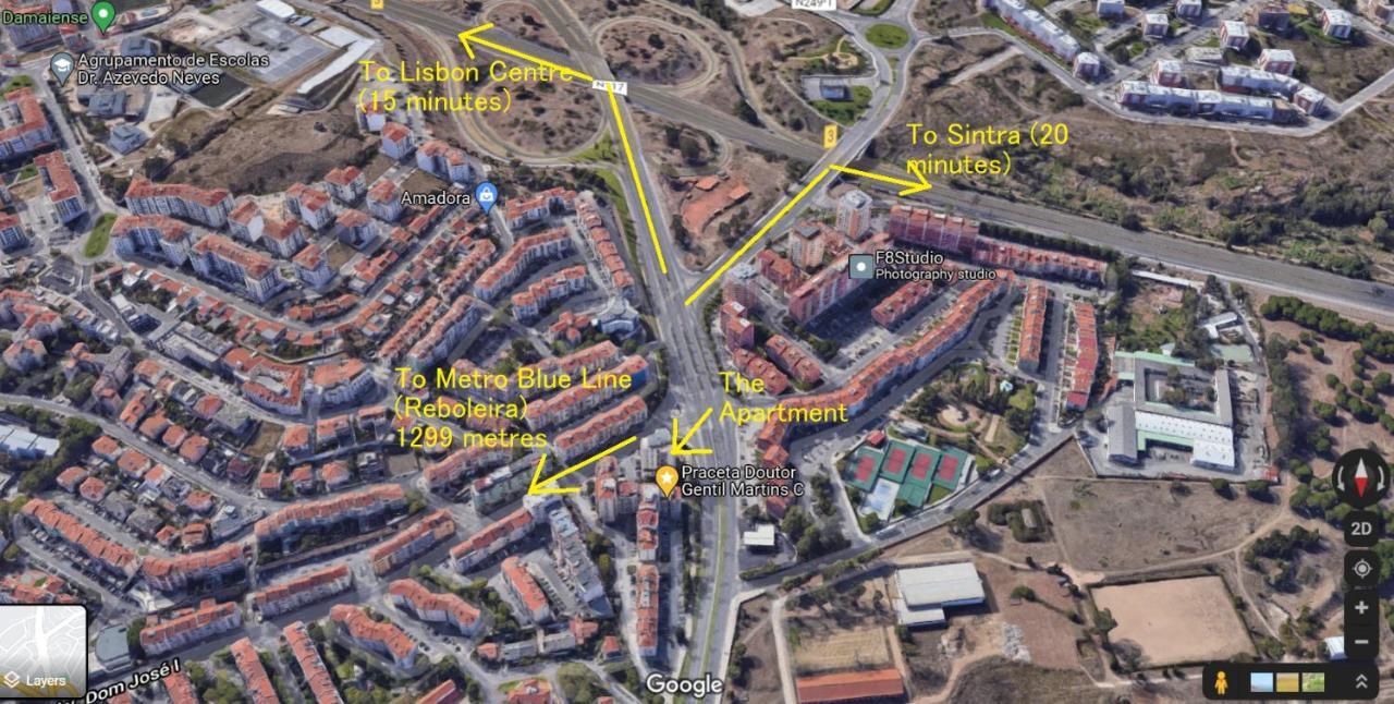 דירות אמאדורה Enjoy Lisbon Cascais Sintra 1200 Metres To Metro Blue Line Sintra Rail Line Free Parking מראה חיצוני תמונה